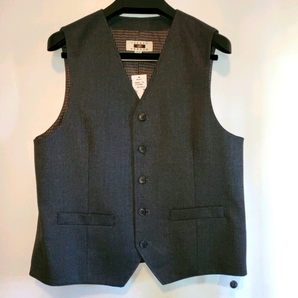 Joseph Abboud Poly Rayon Wool Spandex Blend Vest Men's Medium, Large Charcoal - Picture 5 of 7
